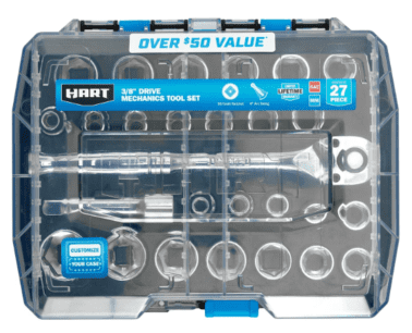 HART 27-Piece 3/8-inch Mechanics Tool Set, Chrome Finish