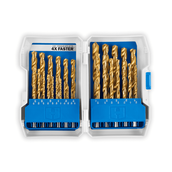 HART 29-Piece Titanium Drill Bit Set with Protective Storage Case