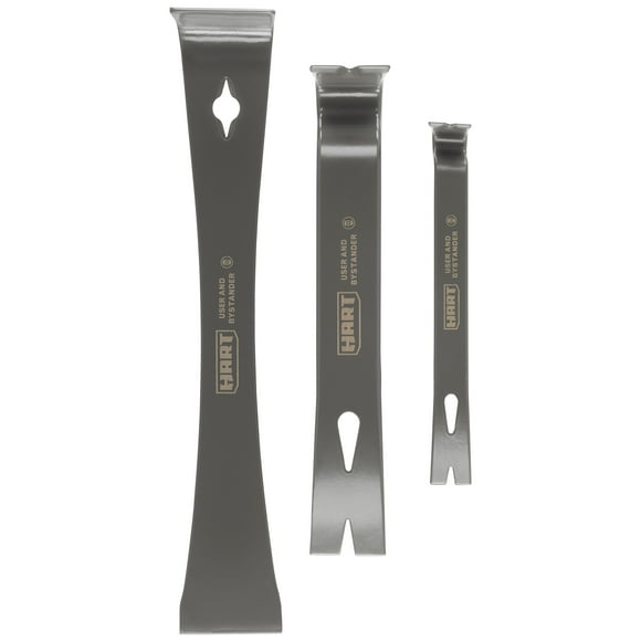 HART 3-Piece Pry Bar Set, Fully Forged Steel, Beveled Nail Pull