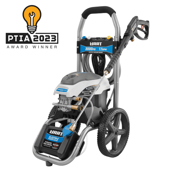 HART 3000PSI 1.1 GPM Cold Water Electric Pressure Washer, Brushless Motor