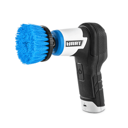 HART 4-Volt Rechargeable Power Compact Scrubber, Medium Bristle Cleaning Brush