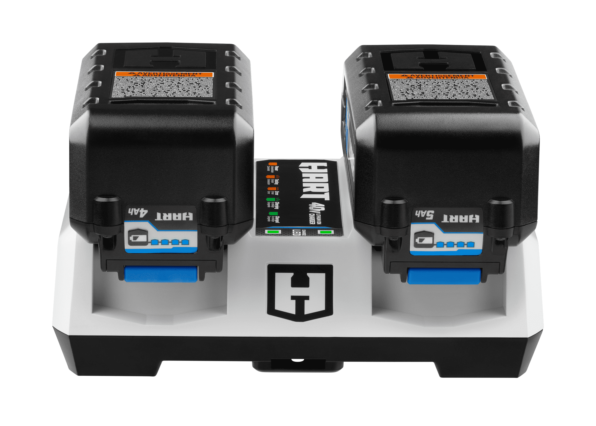 HART 40Volt Quick Rapid Charge Station, Dual Port Fast Charger for