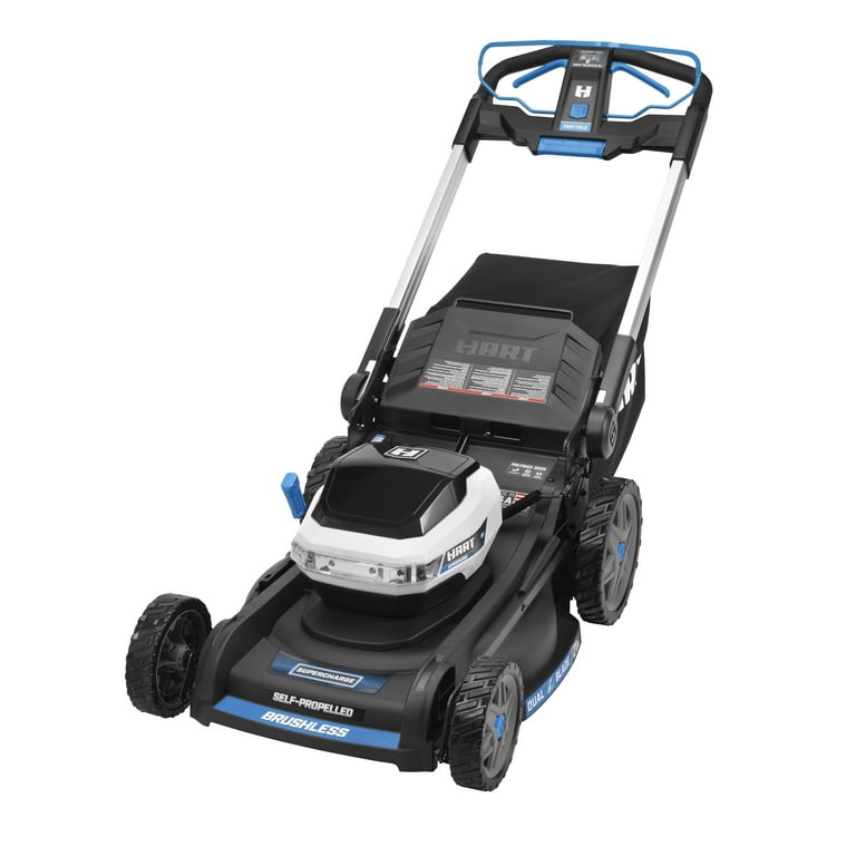 HART 40V 21 inch SUPERCHARGE Dual Blade Self Propelled Mower Kit 2 6.0Ah Lithium Ion Batteries Walmart