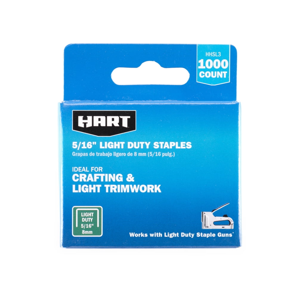 HART 5/16-inch Light Duty Staples for Crafting and Light Trim (1,000 Count), New Condition