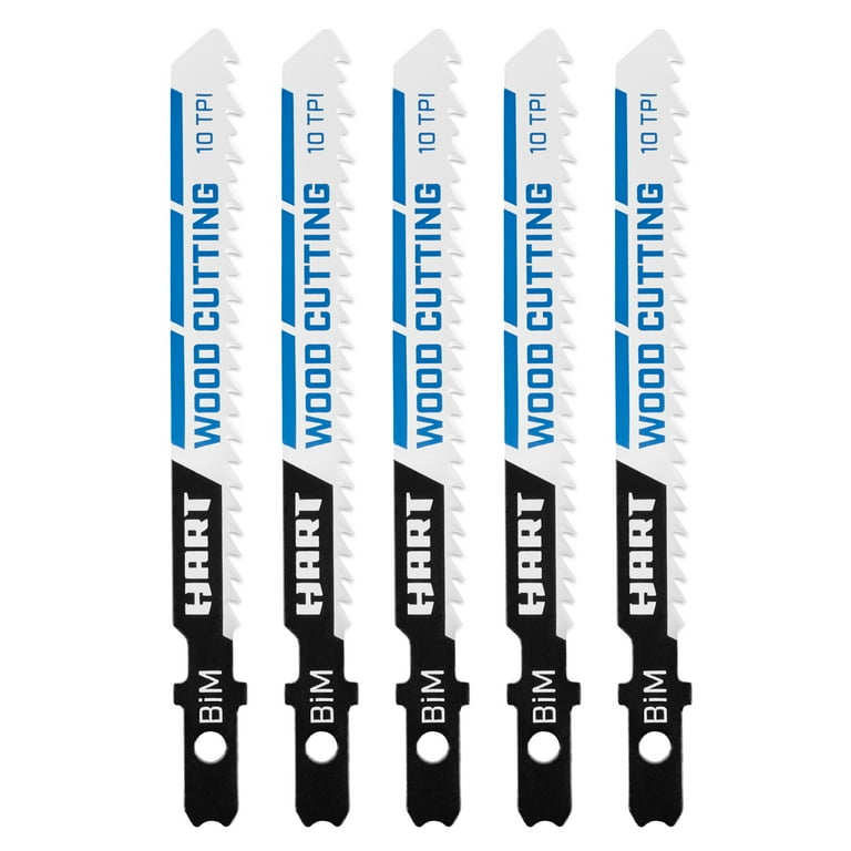 HART 5 Piece 10 Teeth Per Inch Bi Metal Jigsaw Blades Walmart
