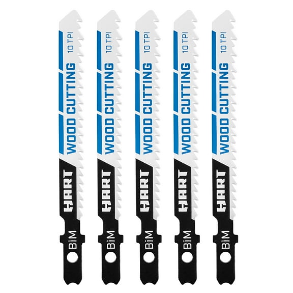 HART 5-Piece 10 Teeth-Per-Inch Bi-Metal Jigsaw Blades