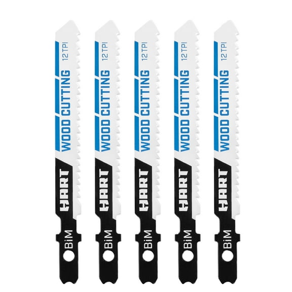 HART 5-Piece 12 Teeth-per-Inch Bi-Metal Jigsaw Blades