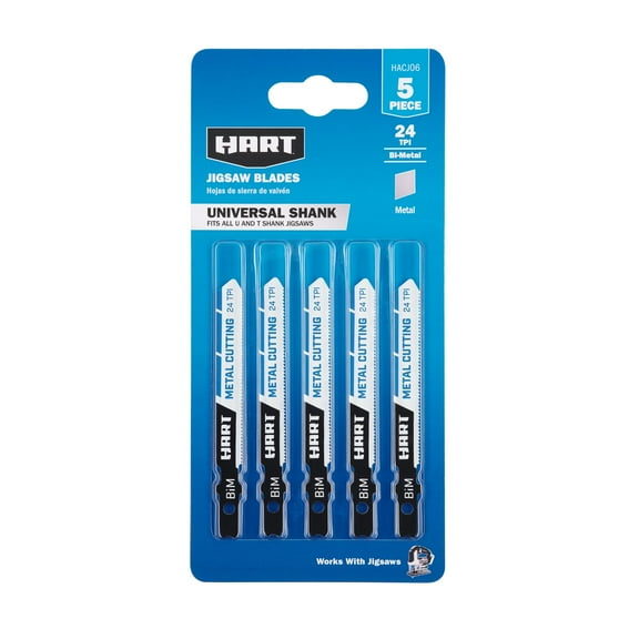 HART 5-Piece 24 TPI Jigsaw Blades, New Condition