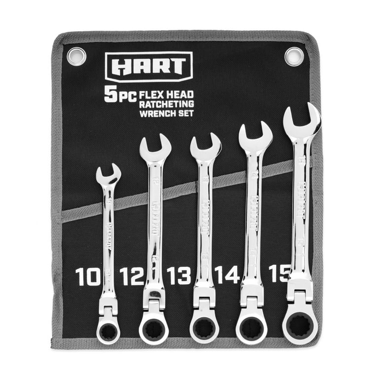Metric Flex-Head Combination Ratcheting Wrench Set, 5 Pc. Metric Flex-Head Combination Ratcheting Wrench Set, 5 Pc.