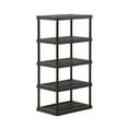 HART 5 Tier 24" x 36" x 72" Plastic Ventilated Shelving Unit, Black