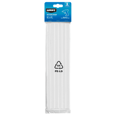 HART 6-Piece Hot Glue Sticks, 10-inch Full Sized, White