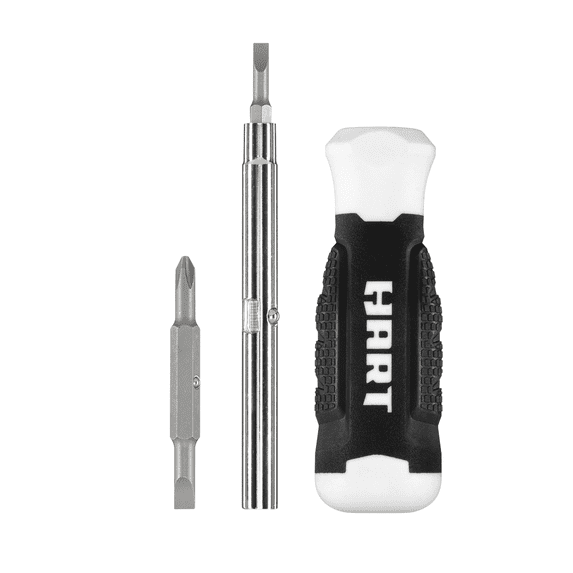 HART 6-in-1 Screwdriver, Philips Head, Slotted, Nut Driver