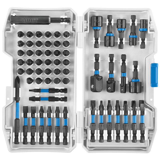 HART 68-Piece Impact Driver Bit Set with Storage Case, Torsion Zone ...