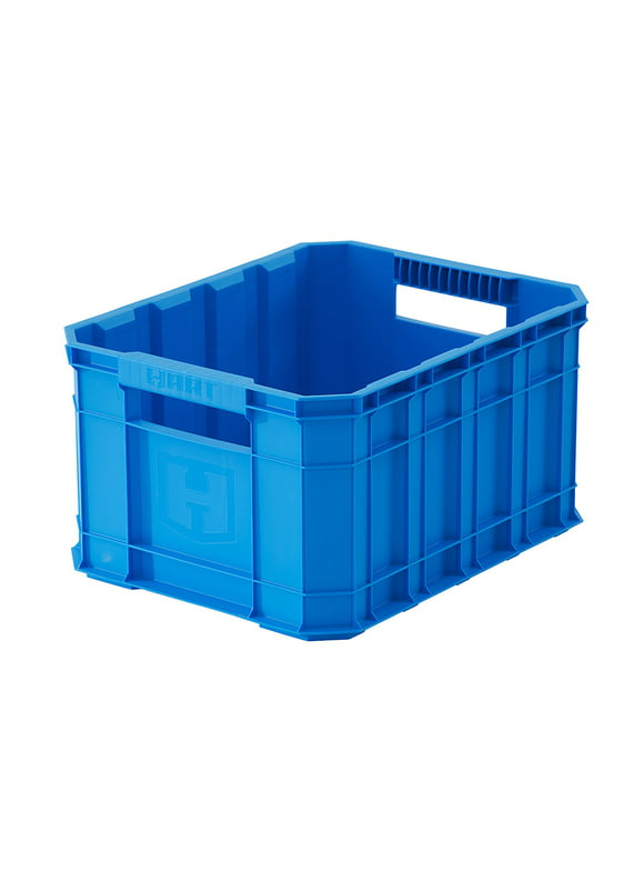 HART 8.5 Gallon Stackable Plastic Utility Crate, Blue