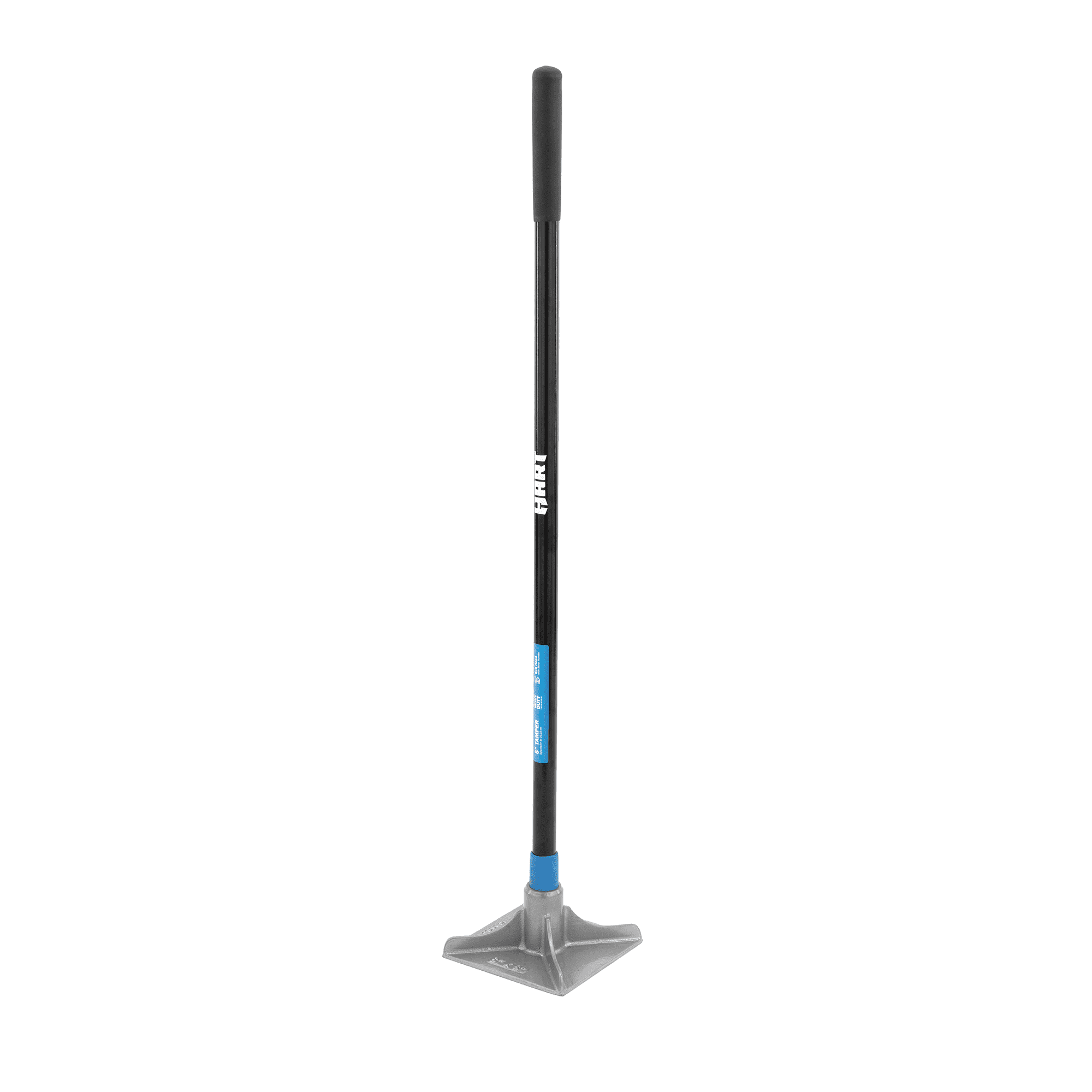 HART 8" x 8" Steel Tamper with 48" All Steel Shaft and Durable Rubber