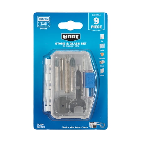 HART 9-Piece Stone & Glass Rotary Tool Accessory Kit