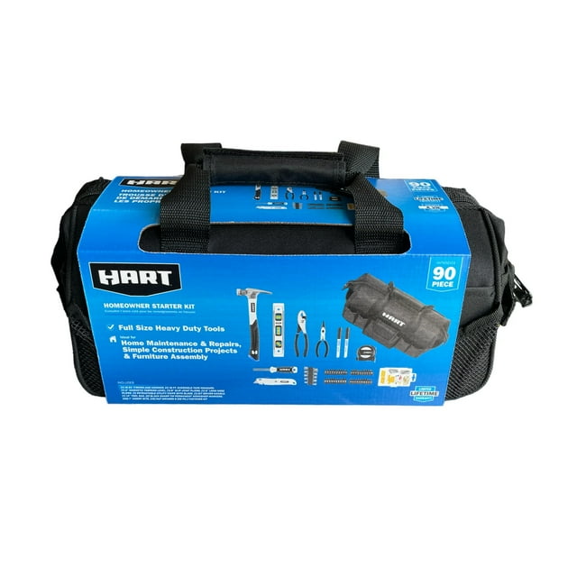 HART 90Piece Household Tool Kit with Tool Bag