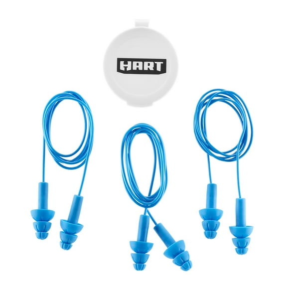 HART Corded Earplugs Ear Protection 3-Pack