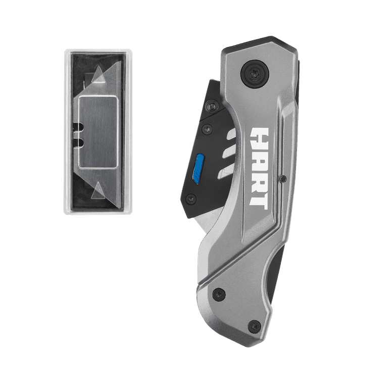 HART Folding Lock-Back Utility Knife with 10 Blades