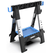 HART Folding Sawhorse with Adjustable Legs – Heavy-Duty, Portable Work Support with Adjustable Height