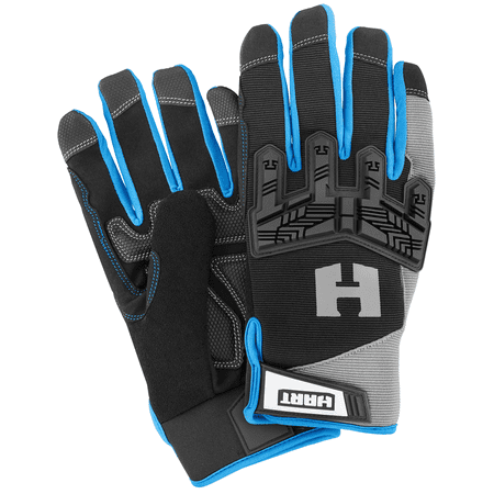 HART Impact Work Gloves, 5-Finger Touchscreen Capable, Size Large Thermo-Plastic Rubber (TPR) Safety Workwear Gloves