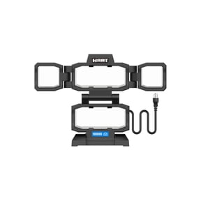 HART Portable 4-Panel Plug-in LED Work Light, Adjustable, Foldable, Black, 10,000 Lumens