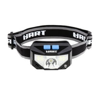 HART Rechargeable LED Headlamp, Hands Free, Adj. Headband, 5 Lighting Modes, Tilt Head, 500 Lumens