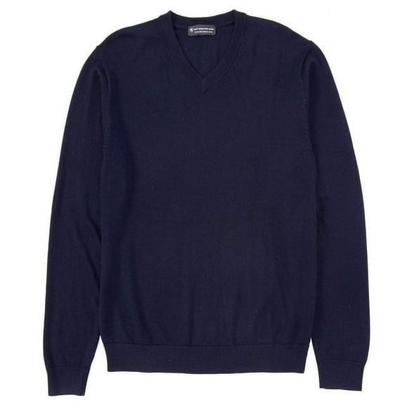 HART SCHAFFNER MARX Men's Big Tall Luxurious 100% Extra Fine Merino Wool V-Neck Sweater (Navy, 2XB, XX-Large Big)