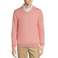 thumbnail image 1 of HART SCHAFFNER MARX Men's Luxurious 100% Extra Fine Merino Wool V-Neck Sweater (Peach Heather, Large), 1 of 14