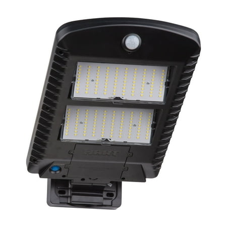 HART Solar Motion Street and Area Light, Dusk to Dawn, Wall, or Pole Mount, Black, 5,000 Lumens