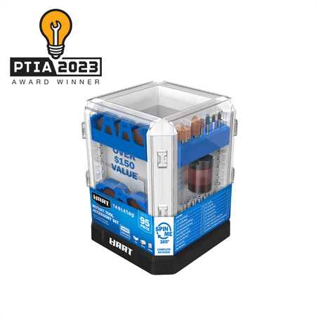 HART TableTop™ 95-Piece Rotary Accessory Carousel for Rotary Tools