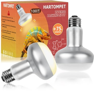HARTOMPET 100W Intense Basking Spot Lamp – UVA UVB Full Spectrum for Reptiles, Tortoises & Chicks