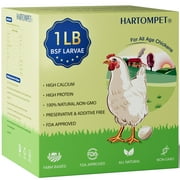 HARTOMPET 1LB Dried Black Soldier Fly Larvae, Powerhouse, Calcium-Rich for Hen, Superior to Mealworm