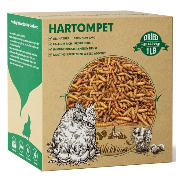 HARTOMPET 1LB Excelling Dried Black Soldier Fly Larvae - Elevating Calcium for Poultry,Premium Grade