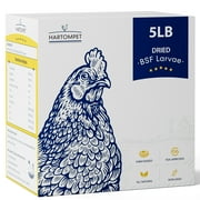 HARTOMPET 5LB Dried Black Soldier Fly Larvae - 100% Natural Laying Chicken Feed & Poultry Supplement