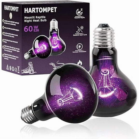 HARTOMPET 60W Reptile Night Light Bulb-Simulate Natural Moonlight, for Bearded Dragon,Lizard, Snake