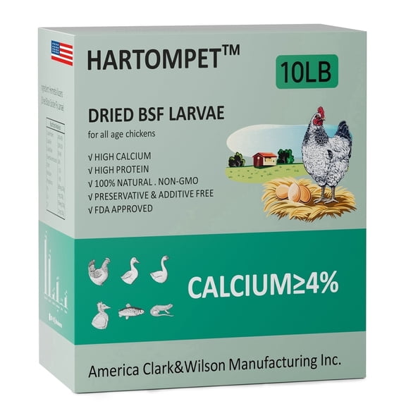 HARTOMPET 10LB Premium Dried Black Soldier Fly Larvae for Chickens, Molting & Laying Hens Supplement