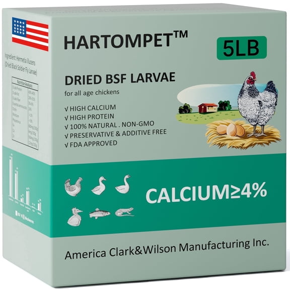 HARTOMPET 5LBS Premium Dried Black Soldier Fly Larvae for Chickens, Molting & Laying Hens Supplement