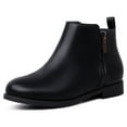 thumbnail image 1 of HARVEST LAND Little/Big Girl Ankle Boots Kids Short Zipper Flat Booties Black Size 11-5, 1 of 10