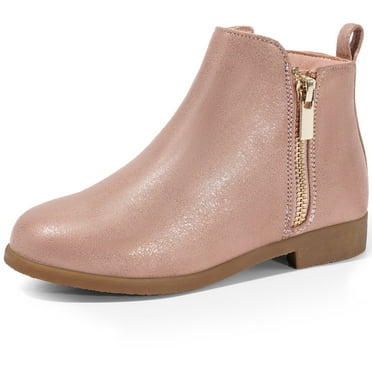 HARVEST LAND Little/Big Girl Ankle Boots Kids Short Zipper Flat Booties Pink Size 11-5