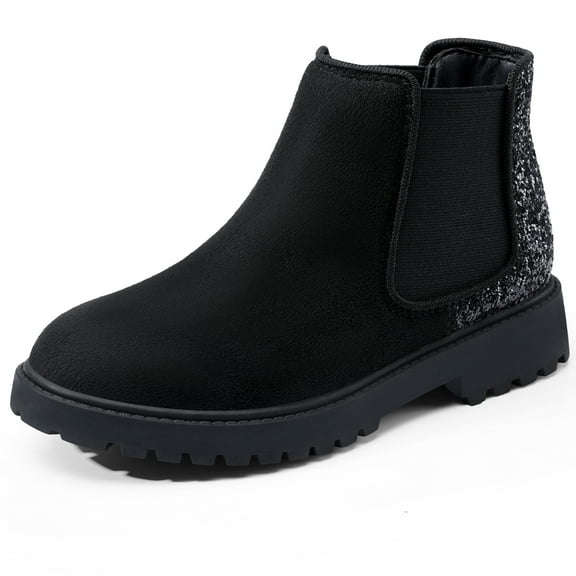 HARVEST LAND Little/Big Girls Glitter Ankle Boots Kids Chelsea Elastic Dress Booties for Toddler