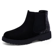HARVEST LAND Little/Big Girls Glitter Ankle Boots Kids Chelsea Elastic Dress Booties for Toddler