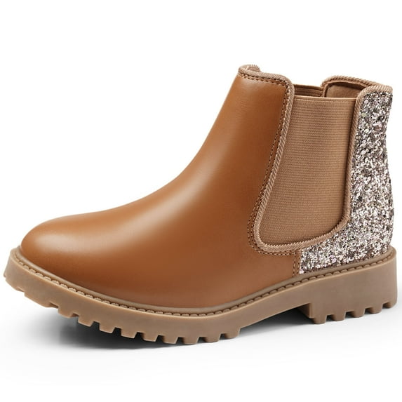 HARVEST LAND Little/Big Girls Glitter Ankle Boots Kids Chelsea Elastic Dress Booties for Toddler