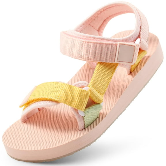 HARVEST LAND Girls Beach Sandals with Adjustable Straps Little Kids Water Sandals for Athletic Summer Outdoor
