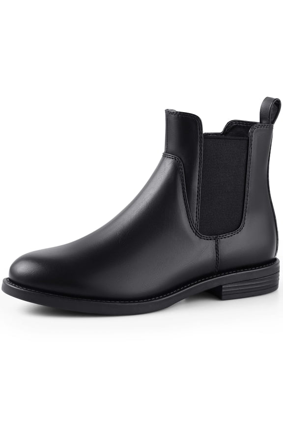 Women Chelsea Boots Black Ankle Boots Fashion Soft Flat Booties for Female Size 9