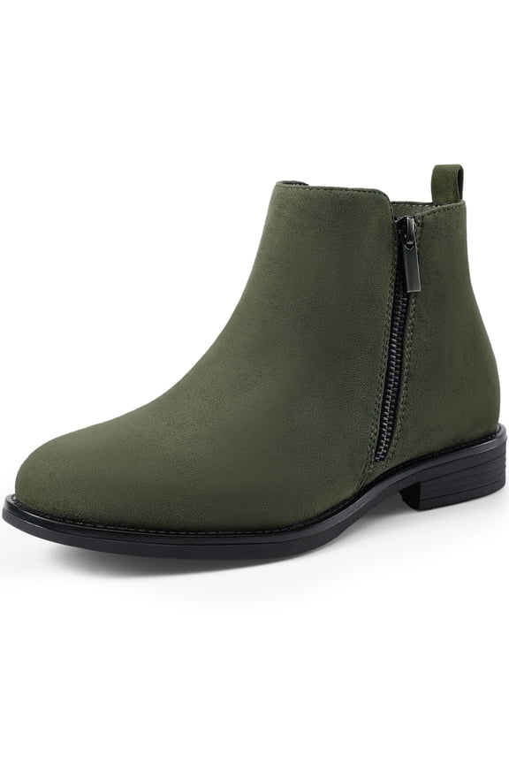 Women Chelsea Boots Comfortable Ankle Flat Booties for Ladies Fall Winter