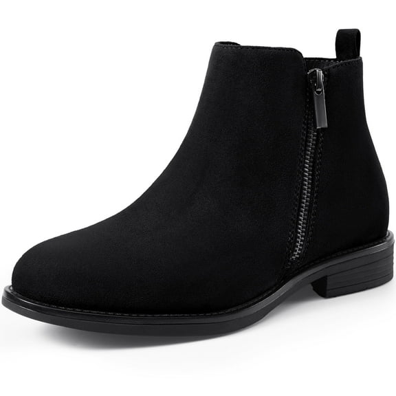 HARVEST LAND Women Chelsea Boots Zip up Short Ankle Flat Booties for Female Fall Winter