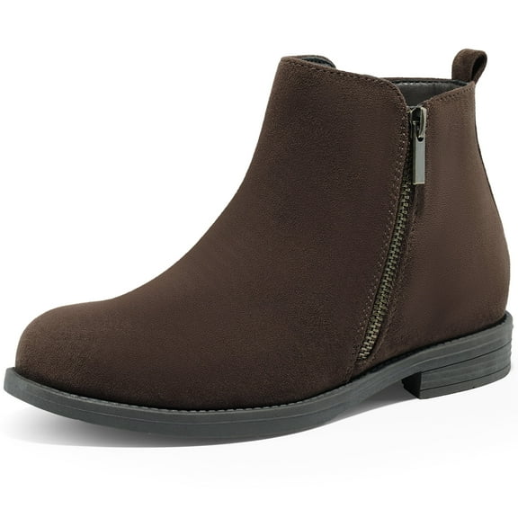 HARVEST LAND Women Chelsea Boots Zip up Short Ankle Flat Booties for Female Fall Winter