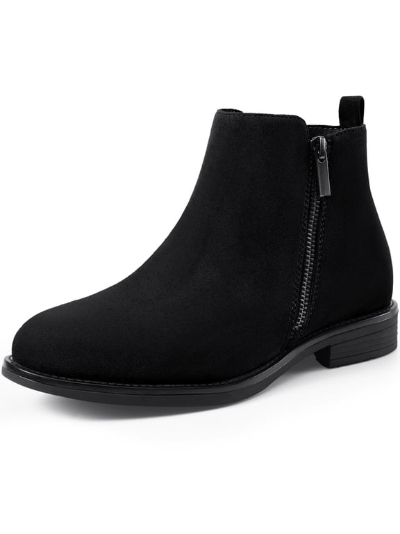 Women Chelsea Boots Comfortable Ankle Flat Booties for Ladies Fall Winter