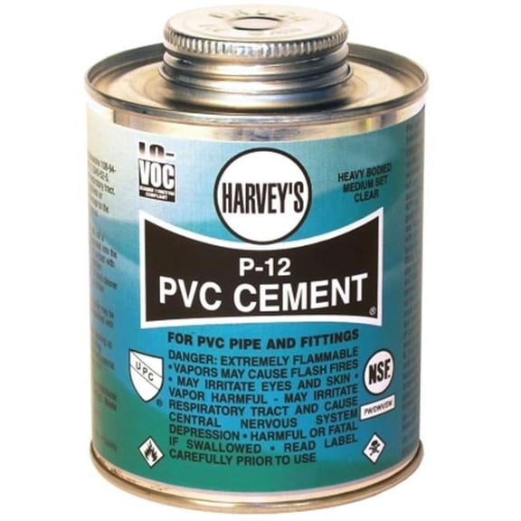 HARVEY P-12 Series 018200-24 Solvent Cement, Clear, 4 oz Can